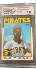 1986 topps traded #11 BARRY BONDS PSA10 Gem Rookie Card RC