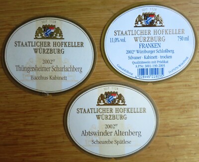 Wine Labels Germany Winery Staalischer Hofkeller Riesling Spatburgunder