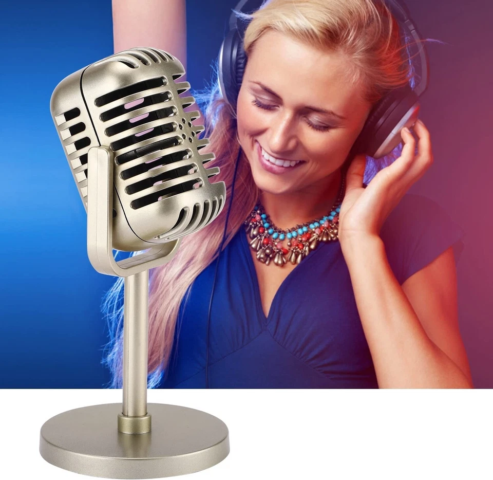 Microphone Vintage Look Old Style Dynamic Vocal Classic Retro Studio Stage Voice - Image 4 of 4