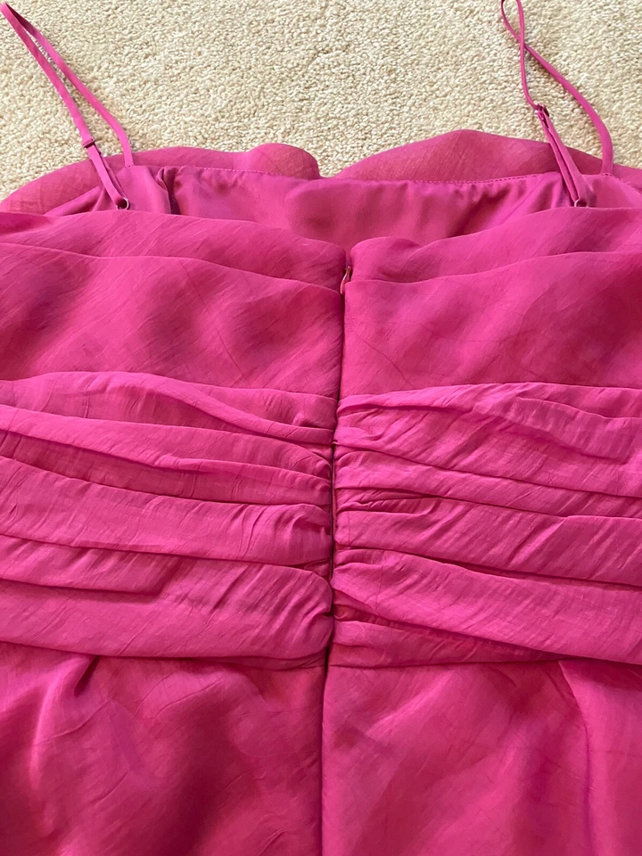 Mini Vestido Max & Cleo Talla 14 Rosaberry Con Volantes Sin Tirantes Cóctel Baile de graduación Foto 4 de 4