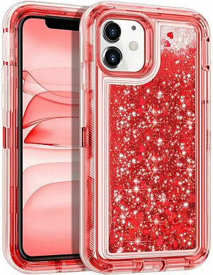 For iPhone 17 16 15/14/13/12/11/X/8 7Shockproof Quicksand Glitter Defender Case 