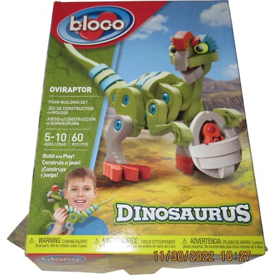 Bloco Dinosaurus Oviraptor DIY Foam Building Construction Set Toy NEW DMG PKG
