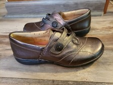 Clarks Unstructured Un.ESMA Moccasin Loafers Women 7M Bronze Leather Flat Shoes