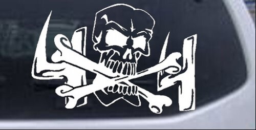 Calcomanía de calcomanía para computadora portátil Skull and Crossbones 4x4 invertida para automóvil o camión - Imagen 2 de 32