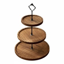 2 Tier Cake Stand Multi-Tier Wooden Tiered Tray Decorative