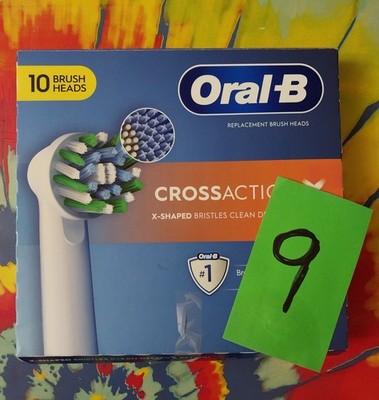 9 Oral-B Cross Action X Replacement Brush Heads 9 Count sealed individual packs