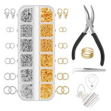 1200 Pcs Jewelry Making Kit Jump Ring Plier Necklace Repair DIY Craft Supplies