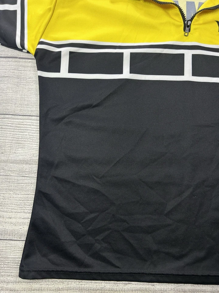 Polo vintage Yamaha 60 aniversario mujer grande amarillo negro 1/3 cremallera EE. UU. Foto 3 de 4