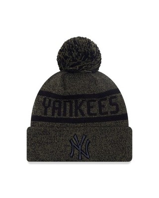 New Era Herren Strickmütze Jake mit Bommelmanschette ~ New York Yankees grün