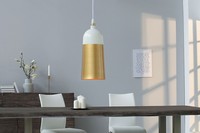 HäNgeleuchte Ø14Cm Loft Design Elegant Gold Weiß Esszimmer Wohnzimmer