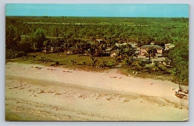 Postcard FL Sanibel Island Aerial View By The Sea Motel Tahiti Of The Gulf