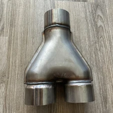 Y-Pipe Exhaust 3" Single to 3" Dual Stainless Steel Adapter Connector - New