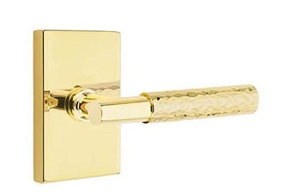 Emtek Select Privacy, Rectangular Rosette, T-Bar Stem, Hammered Handle US3NL LH