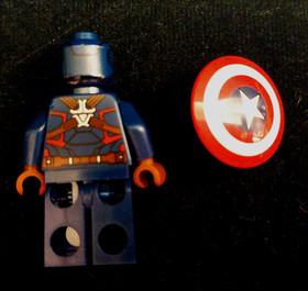 LEGO Captain America Minifigure & Maroon Shield 6865 Marvel Avengers sh014