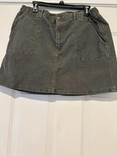 Women's sz 14 American Eagle super stretch corduroy olive mini skirt 1192