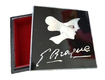 Georges Braque Black Lacquer Presentation Box ONLY for Tithonos Brooch Bijoux de