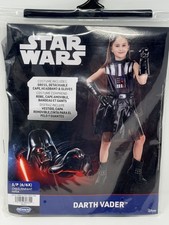 Star Wars Darth Vader Child Costume Dress Cape Headband Gloves Size S/P 6/6X