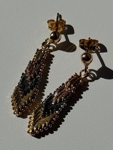 Authentic 925 Sterling Silver 3 Colors Gold Plated Italy Earrings