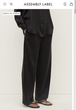 Assembly Label Pippa Black Sill Pants Sz 8