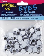 Paste On Wiggle Eyes 10 mm Black