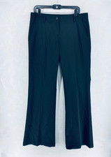 Theory Pants Womens 12 Black Wool Blend Wide Leg Pleated Quiet Luxury Capsule
