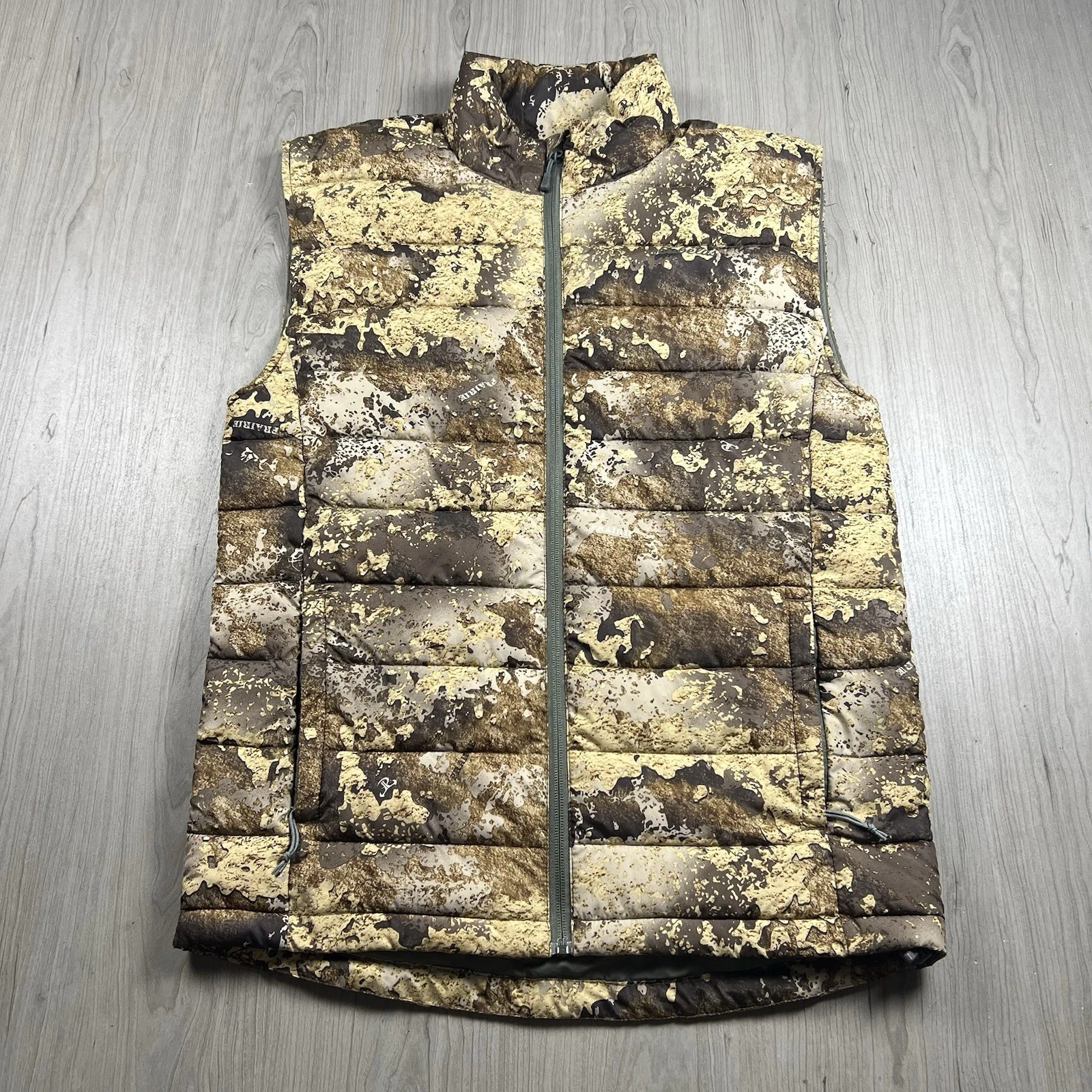 Cabela's Vest men's Small Insulated Puffer Full Zip Camo Print Strata Thinsulate
