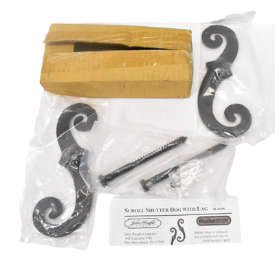 John Wright 88-254PC Iron Scroll Shutter Lag Powder Coat Tiebacks 2 Piece Set