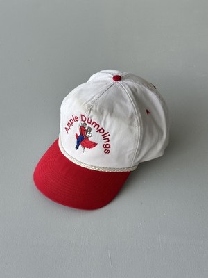 White / Red Apple Dumplings Square Dancing 90's Vintage SnapBack Trucker Cap