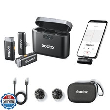 GODOX Wireless Lavalier Microphone with Noise Cancellation,200m/656ft,for iPh