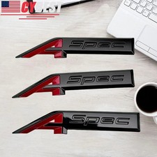Black Red 3pcs For Acura A-spec Aspec Fender Rear Badge Sport Emblem Stickers