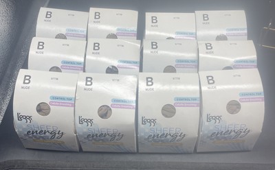 Lot of 12 L'Eggs Sheer Energy Control Top Size B Nude Cellulite Smoothing NEW