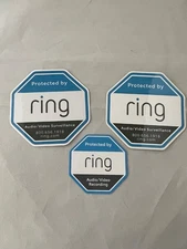 OEM 3- Ring Doorbell Sticker Video Security Camera Door Window Decal  See Pics