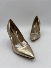 Sam Edelman Women's Hazel Color Gold Crack Lea Pump Heels Size 5.5M