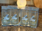Vintage 1987 Anchor Hocking Farm Country Goose Blue Bow 16 Oz Tumblers Set Of 4
