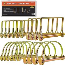 20 Pcs Shaft Locking Pin in 1/4", 5/16" and 3/8" Diameter Zinc-Plated Gold