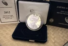 2012-W Proof American Silver Eagle Dollar OGP & COA 🦅