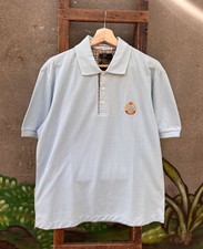 Vintage Burberrys Polo Shirt Blue M NWT 90s 1/4 Button Up Preppy