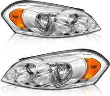 2006-16 Chevy Impala Headlights 06-07 Chevy Monte Carlo Chrome Driver Passenger
