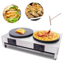 Double Hotplate Non Stick Commercial Electric Crepe Maker 16" Pancake Machine