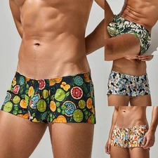 SEOBEAN Men's Cotton colourful Shorts Front Open Pajama Loose Fit Male underwear