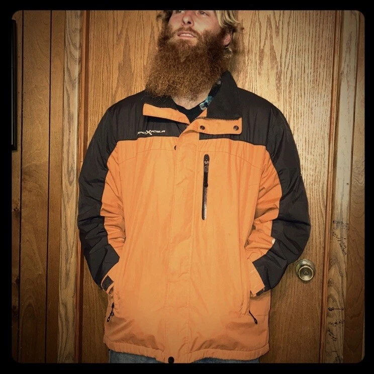 ZeroXposur Jacket Men’s Sz-Large Orange & Charcoal Grey Fleece Lined Hooded