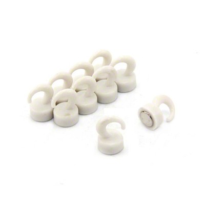 White Plastic Mini Magnetic Hooks-1kg Pull (12mm dia x 20mm groß) (Pack von 100)
