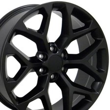 22" Satin Black 5668 Rim Fits Chevy Silverado 1500 Snowflake Wheel 22x9 CK156