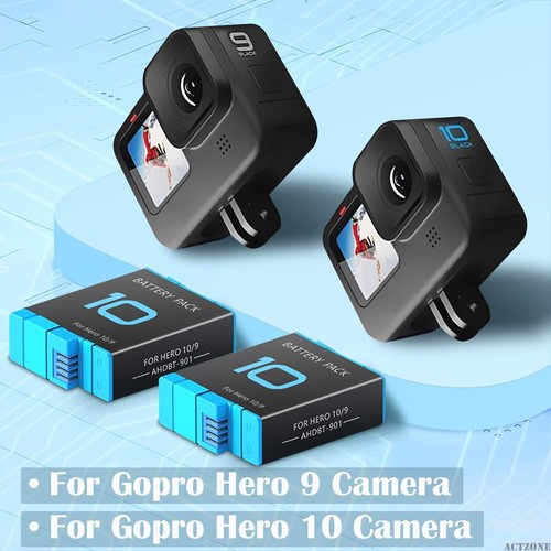 2-Pack Hero 10 Replacement Batteries & 3-Channel USB Charger For GoPro Hero 10 - Picture 4 of 7