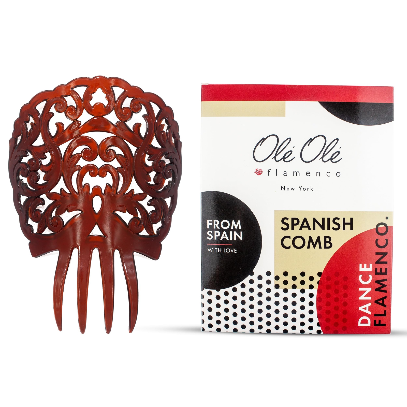 Accesorio peine de pelo español para bailarinas - Peineta negra ornamental para niñas...