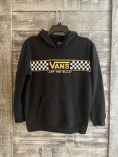 Vans Off The Wall Sweatshirt Hoodie Black Sweater Youth Size Large GUC