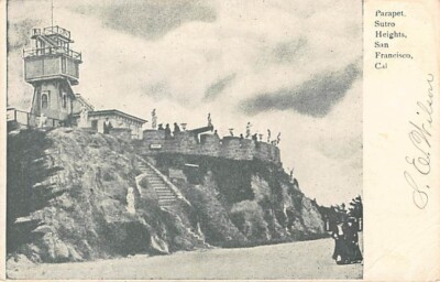 Postcard CA: Parapet, Sutro Heights, San Francisco, California UDB, Early 1900s