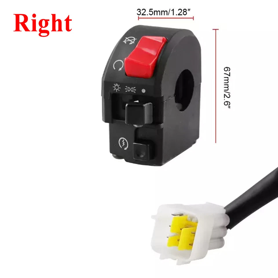 Interruptores de luz antiniebla señal control izquierdo derecho manillar moto ATV manillar 7/8" 22mm Foto 4 de 4