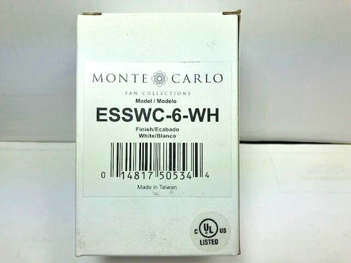 Monte Carlo Fan Company 4 Speed Dimmer Wall Control, White - ESSWC-6-WH - Picture 1 of 13