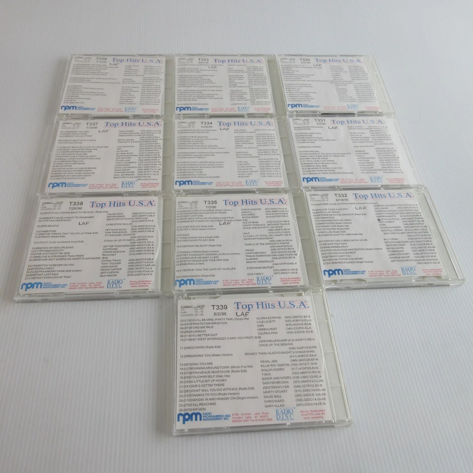 Top Hits USA Ultrasonic Q Radio Disc RPM Lot of 10 T330 - T339 1996 - Image 2 of 4